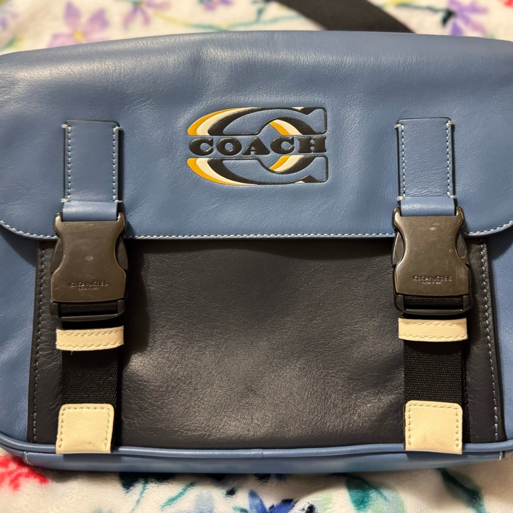 Coach Two-Tone Blue and Black Messenger Bag